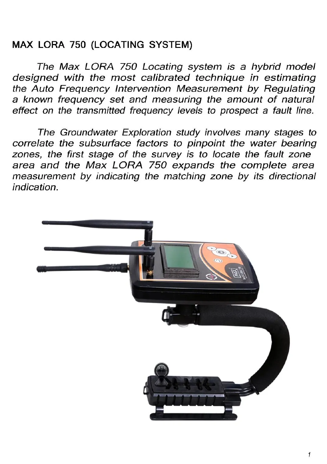 Max Lora 750 user manual, page 2 of 12
